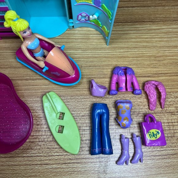 Lot of 16 Pcs Vintage 2002 Polly Pocket Figure and Lifeguard Beach Playset - Picture 7 of 10